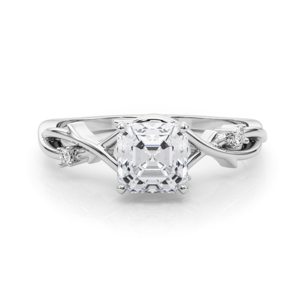 Round Twisted Shank Lab Grown Diamond Engagement Ring - VS1 D/E/F | 14K & 18K Gold | 18K Rose Gold | Round Lab Diamond | Picasso Gold & Diamond Chicago