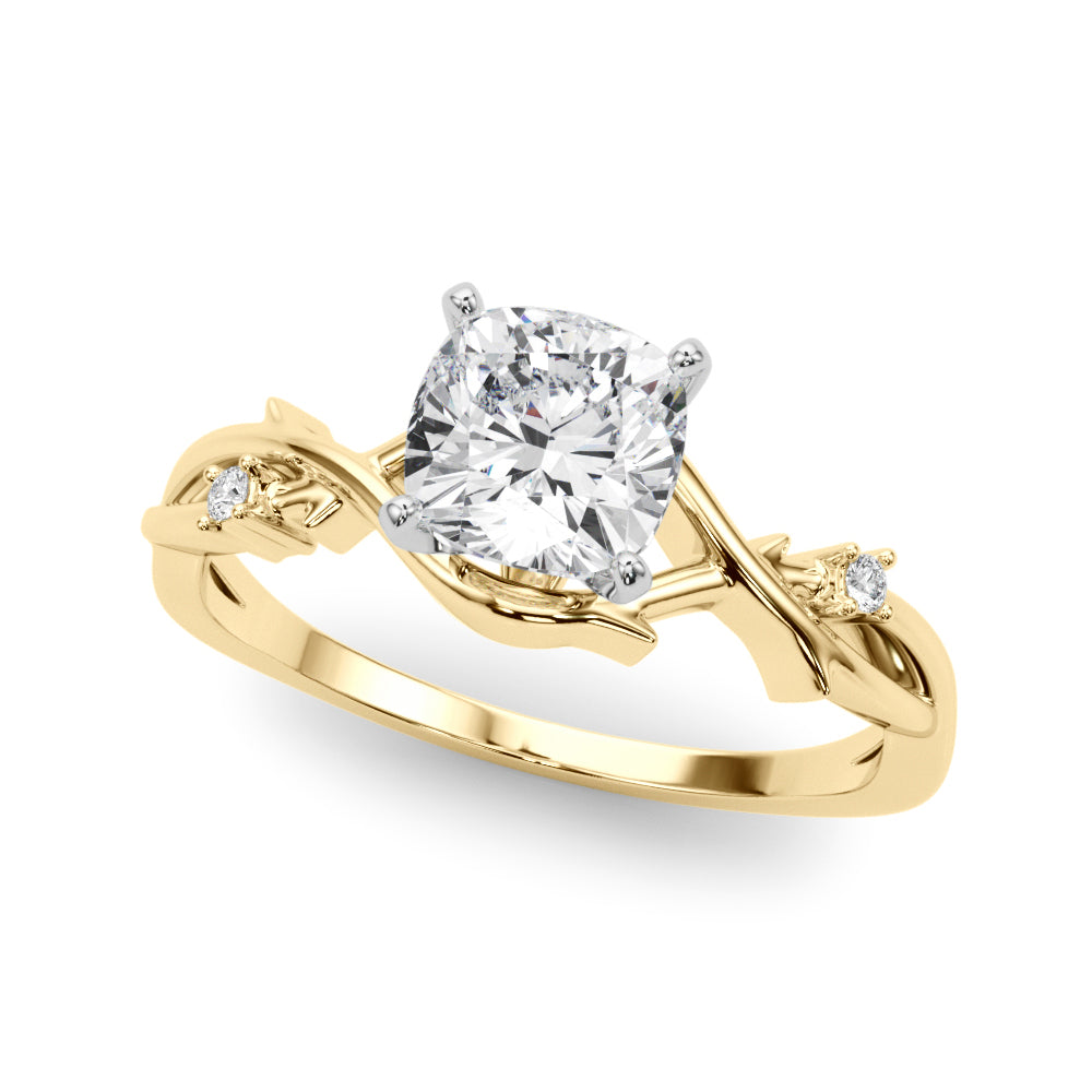 Round Twisted Shank Lab Grown Diamond Engagement Ring - VS1 D/E/F | 14K & 18K Gold | Lab Grown Diamond Engagement Ring | Picasso Gold & Diamond | Chicago