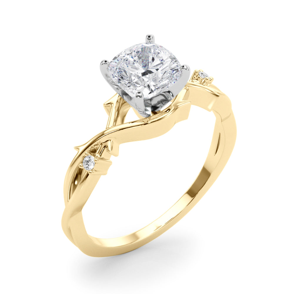 Round Twisted Shank Lab Grown Diamond Engagement Ring - VS1 D/E/F | 14K & 18K Gold | Lab Grown Diamond Engagement Ring | Picasso Gold & Diamond | Chicago