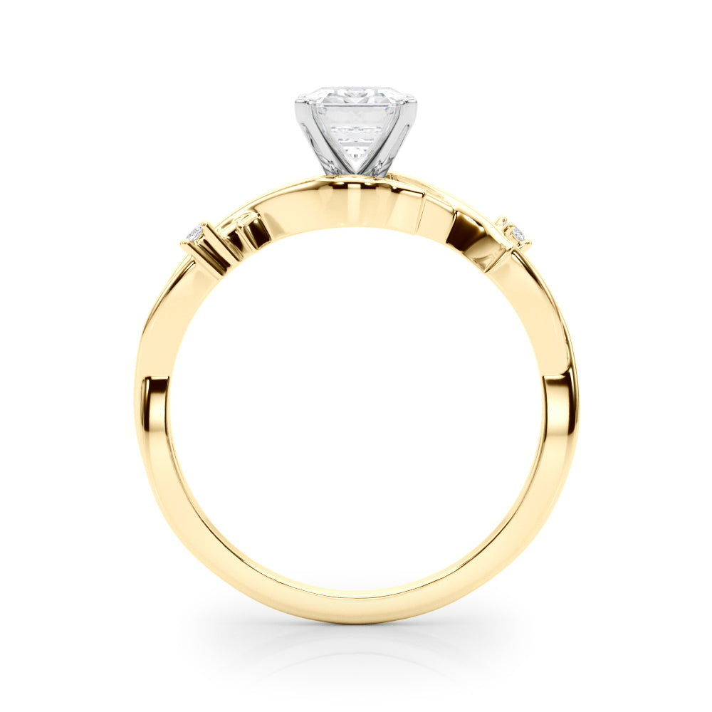 Round Twisted Shank Lab Grown Diamond Engagement Ring - VS1 D/E/F | 14K & 18K Gold | 14K Yellow Gold | Round Lab Diamond | Picasso Gold & Diamond Chicago