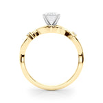 Round Twisted Shank Lab Grown Diamond Engagement Ring - VS1 D/E/F | 14K & 18K Gold | 14K Yellow Gold | Round Lab Diamond | Picasso Gold & Diamond Chicago