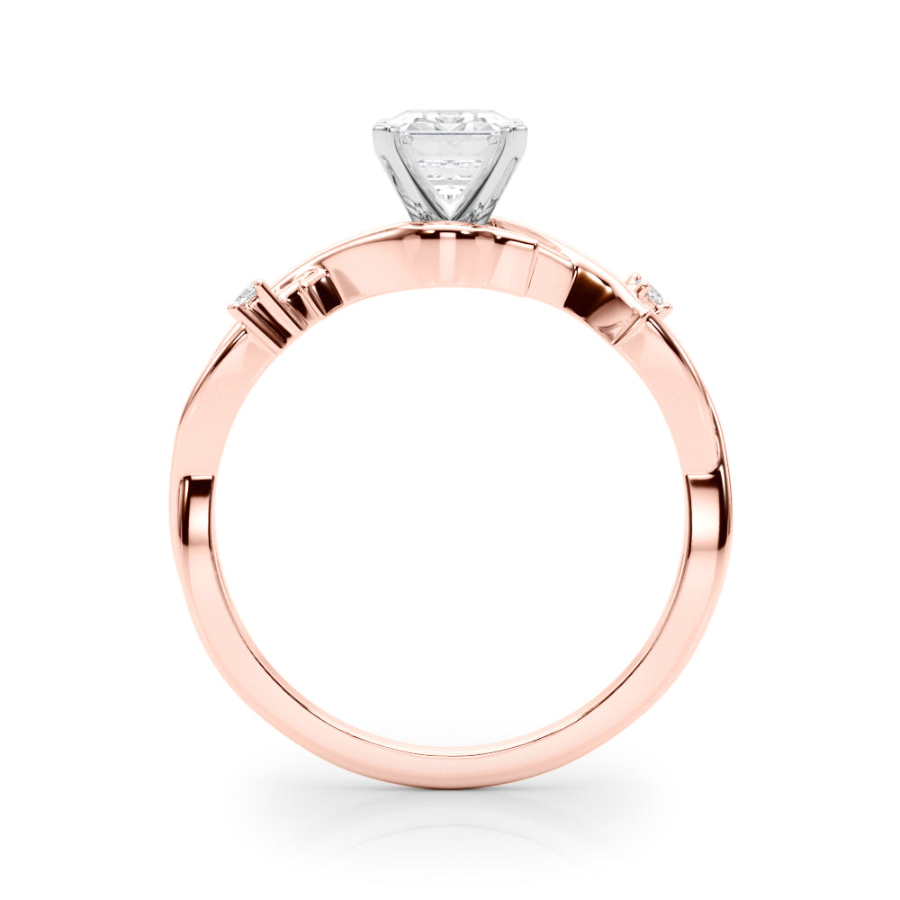 Round Twisted Shank Lab Grown Diamond Engagement Ring - VS1 D/E/F | 14K & 18K Gold | 14K Yellow Gold | Round Lab Diamond | Picasso Gold & Diamond Chicago