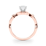 Round Twisted Shank Lab Grown Diamond Engagement Ring - VS1 D/E/F | 14K & 18K Gold | 14K Yellow Gold | Round Lab Diamond | Picasso Gold & Diamond Chicago
