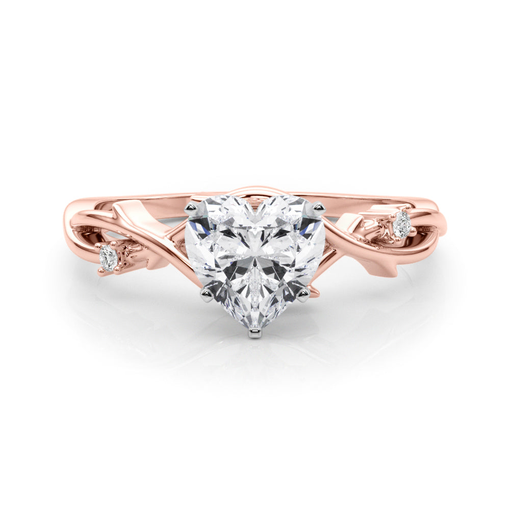 Round Twisted Shank Lab Grown Diamond Engagement Ring - VS1 D/E/F | 14K & 18K Gold | Lab Grown Diamond Engagement Ring | Picasso Gold & Diamond | Chicago