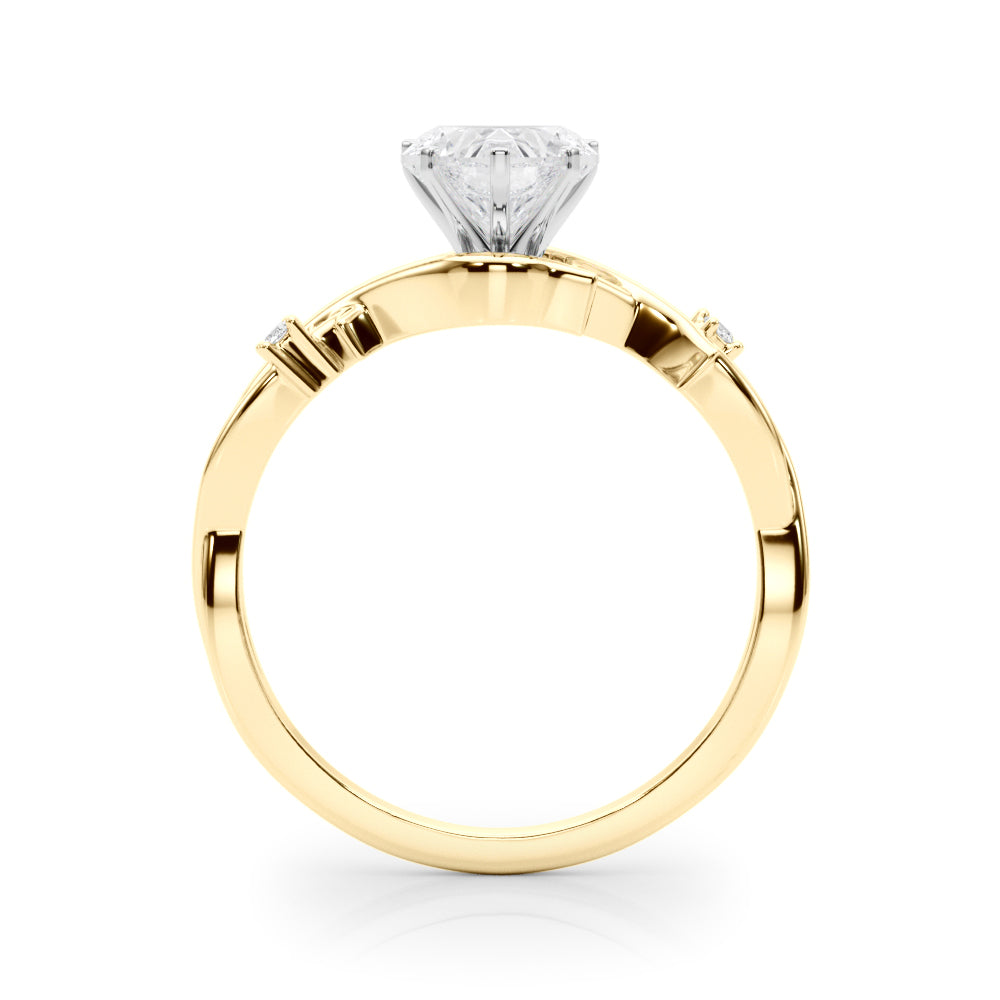 Round Twisted Shank Lab Grown Diamond Engagement Ring - VS1 D/E/F | 14K & 18K Gold | Lab Grown Diamond Engagement Ring | Picasso Gold & Diamond | Chicago