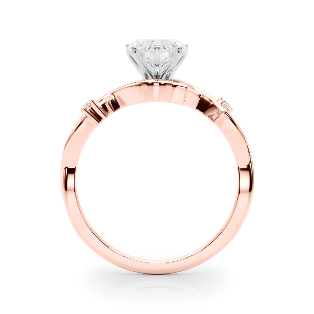 Round Twisted Shank Lab Grown Diamond Engagement Ring - VS1 D/E/F | 14K & 18K Gold | Lab Grown Diamond Engagement Ring | Picasso Gold & Diamond | Chicago