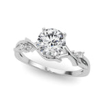 Round Twisted Shank Lab Grown Diamond Engagement Ring - VS1 D/E/F | 14K & 18K Gold | 14K White Gold | Round Lab Diamond | Picasso Gold & Diamond Chicago