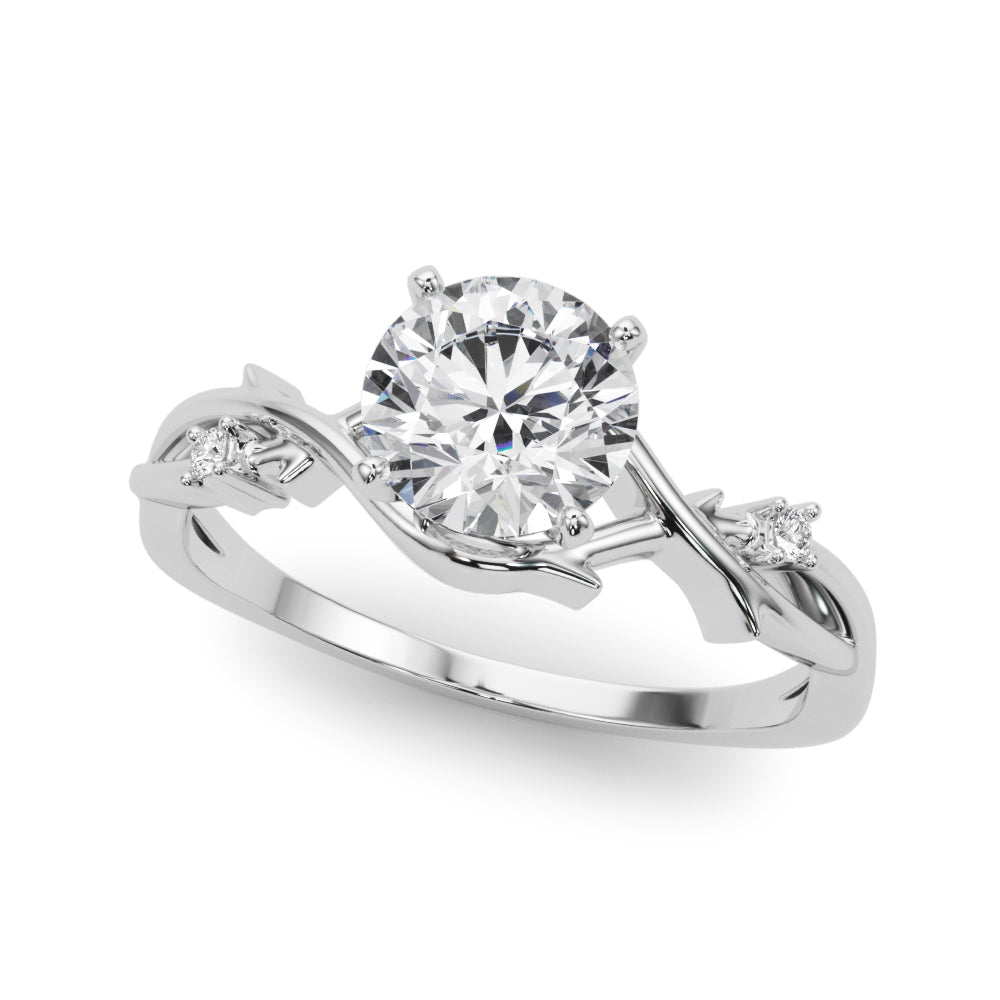 Round Twisted Shank Lab Grown Diamond Engagement Ring - VS1 D/E/F | 14K & 18K Gold | 14K White Gold | Round Lab Diamond | Picasso Gold & Diamond Chicago