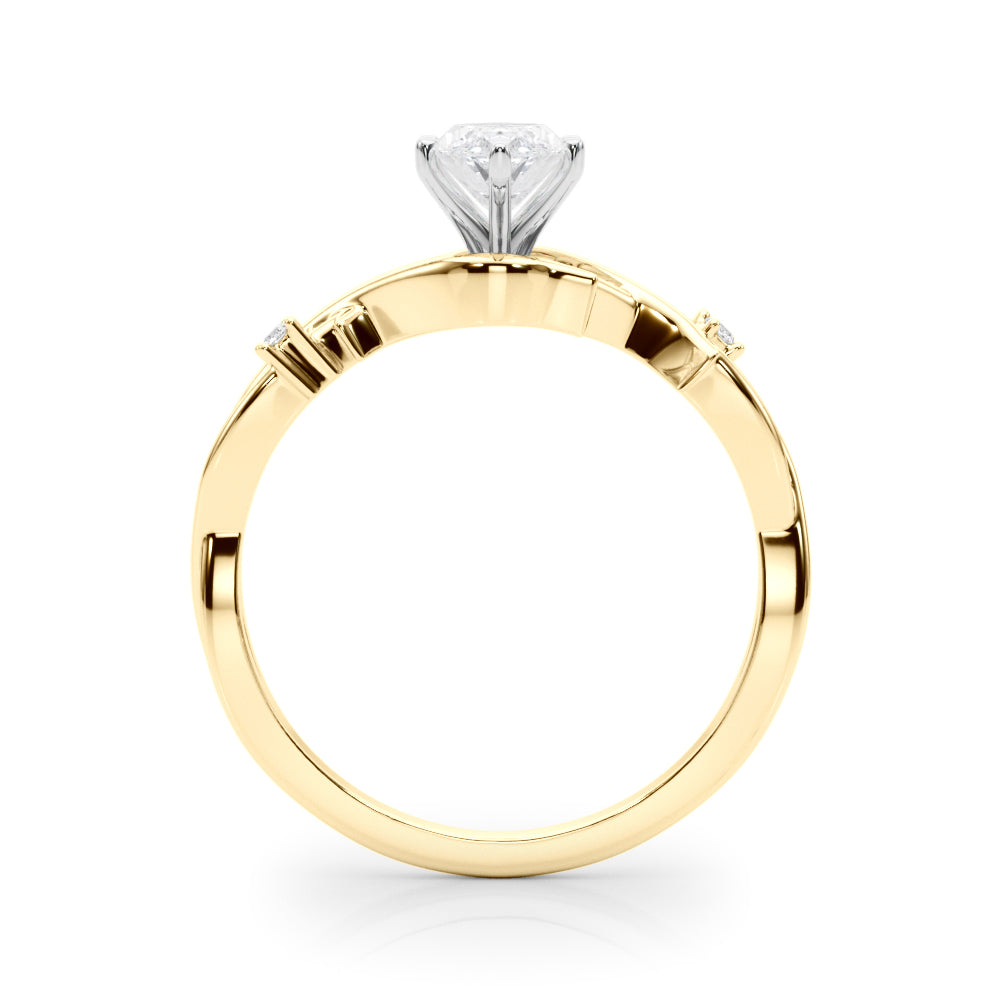 Round Twisted Shank Lab Grown Diamond Engagement Ring - VS1 D/E/F | 14K & 18K Gold | 14K White Gold | Round Lab Diamond | Picasso Gold & Diamond Chicago