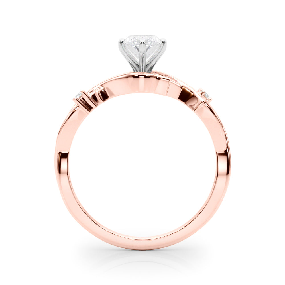 Round Twisted Shank Lab Grown Diamond Engagement Ring - VS1 D/E/F | 14K & 18K Gold | 14K White Gold | Round Lab Diamond | Picasso Gold & Diamond Chicago