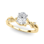 Round Twisted Shank Lab Grown Diamond Engagement Ring - VS1 D/E/F | 14K & 18K Gold | 18K Yellow Gold | Round Lab Diamond | Picasso Gold & Diamond Chicago