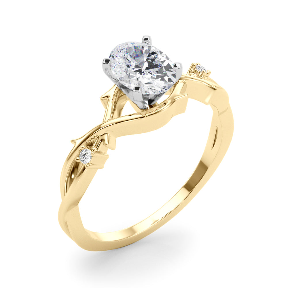 Round Twisted Shank Lab Grown Diamond Engagement Ring - VS1 D/E/F | 14K & 18K Gold | Platinum | Round Lab Diamond | Picasso Gold & Diamond Chicago