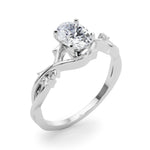 Round Twisted Shank Lab Grown Diamond Engagement Ring - VS1 D/E/F | 14K & 18K Gold | Lab Grown Diamond Engagement Ring | Picasso Gold & Diamond | Chicago