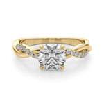 Round Twisted Shank Lab Grown Diamond Engagement Ring - VS1 D/E/F | 14K & 18K Gold | 14K White Gold | Round Lab Diamond | Picasso Gold & Diamond Chicago