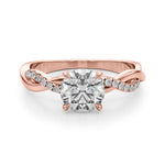Round Twisted Shank Lab Grown Diamond Engagement Ring - VS1 D/E/F | 14K & 18K Gold | 14K Yellow Gold | Round Lab Diamond | Picasso Gold & Diamond Chicago