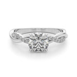 Round Twisted Shank Lab Grown Diamond Engagement Ring - VS1 D/E/F | 14K & 18K Gold | 14K Yellow Gold | Round Lab Diamond | Picasso Gold & Diamond Chicago