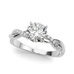 Round Twisted Shank Lab Grown Diamond Engagement Ring - VS1 D/E/F | 14K & 18K Gold | 14K White Gold | Round Lab Diamond | Picasso Gold & Diamond Chicago