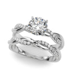 Round Twisted Shank Lab Grown Diamond Engagement Ring - VS1 D/E/F | 14K & 18K Gold | 14K Rose Gold | Round Lab Diamond | Picasso Gold & Diamond Chicago