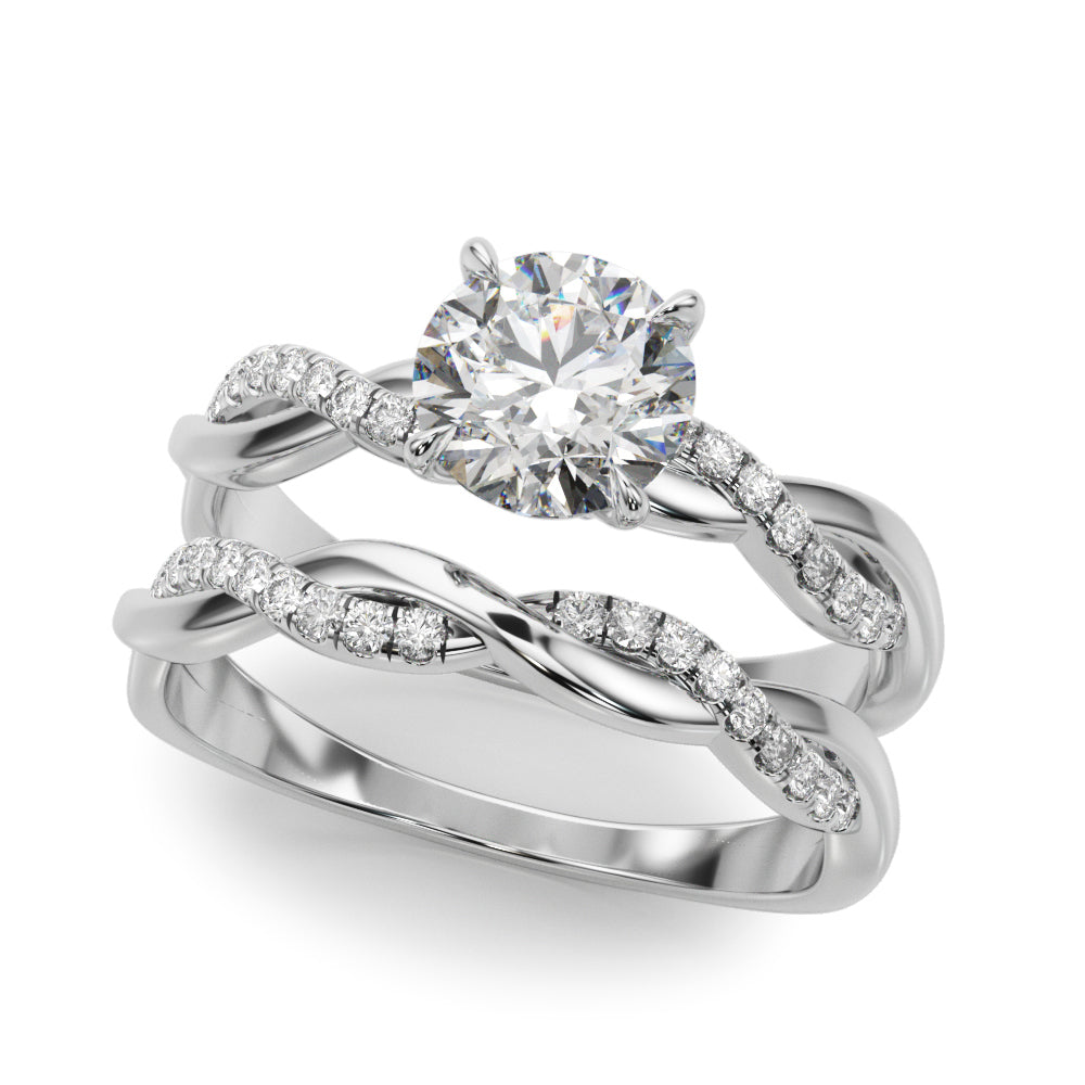 Round Twisted Shank Lab Grown Diamond Engagement Ring - VS1 D/E/F | 14K & 18K Gold | 14K Rose Gold | Round Lab Diamond | Picasso Gold & Diamond Chicago