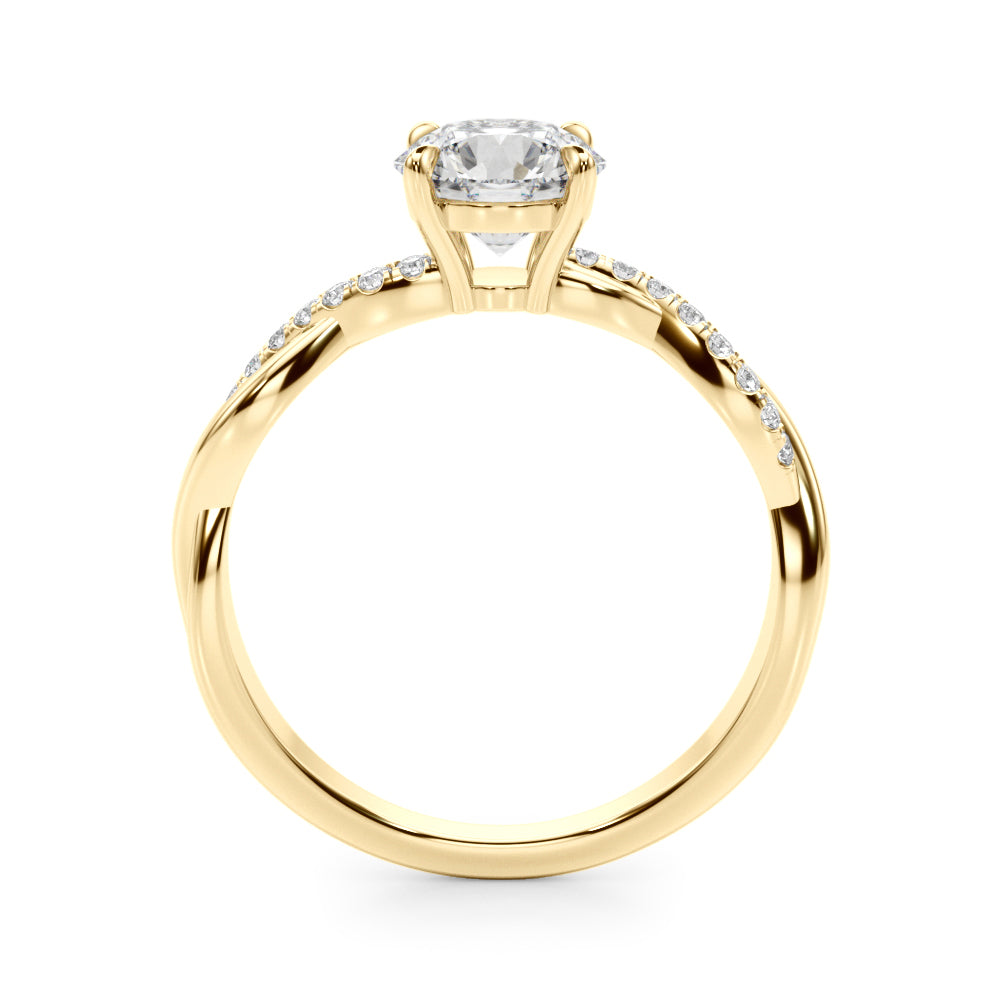 Round Twisted Shank Lab Grown Diamond Engagement Ring - VS1 D/E/F | 14K & 18K Gold | 14K Rose Gold | Round Lab Diamond | Picasso Gold & Diamond Chicago