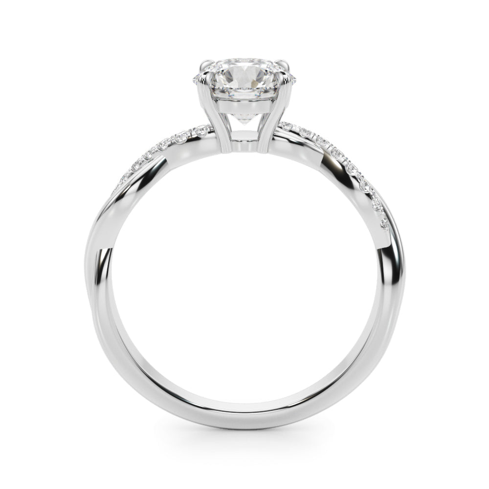 Round Twisted Shank Lab Grown Diamond Engagement Ring - VS1 D/E/F | 14K & 18K Gold | 14K Rose Gold | Round Lab Diamond | Picasso Gold & Diamond Chicago