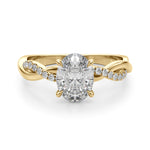Oval Twisted Shank Lab Grown Diamond Engagement Ring - VS1 D/E/F | 14K & 18K Gold | 14K White Gold | Oval Lab Diamond | Picasso Gold & Diamond Chicago