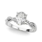 Oval Twisted Shank Lab Grown Diamond Engagement Ring - VS1 D/E/F | 14K & 18K Gold | 14K White Gold | Oval Lab Diamond | Picasso Gold & Diamond Chicago