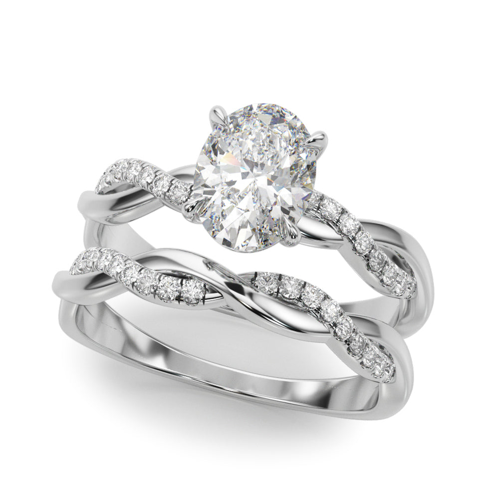 Oval Twisted Shank Lab Grown Diamond Engagement Ring - VS1 D/E/F | 14K & 18K Gold | 14K Rose Gold | Oval Lab Diamond | Picasso Gold & Diamond Chicago