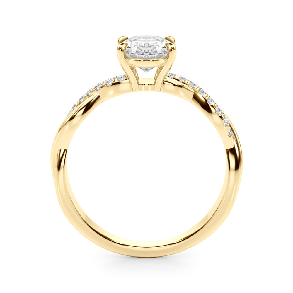 Oval Twisted Shank Lab Grown Diamond Engagement Ring - VS1 D/E/F | 14K & 18K Gold | 14K Rose Gold | Oval Lab Diamond | Picasso Gold & Diamond Chicago