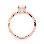 Oval Twisted Shank Lab Grown Diamond Engagement Ring - VS1 D/E/F | 14K & 18K Gold | 14K Rose Gold | Oval Lab Diamond | Picasso Gold & Diamond Chicago