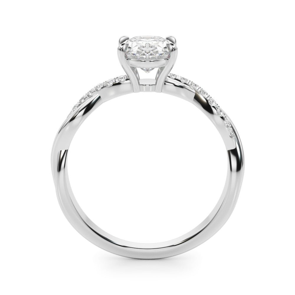 Oval Twisted Shank Lab Grown Diamond Engagement Ring - VS1 D/E/F | 14K & 18K Gold | 14K Rose Gold | Oval Lab Diamond | Picasso Gold & Diamond Chicago