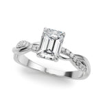 Emerald Cut Twisted Shank Lab Grown Diamond Engagement Ring - VS1 D/E/F | 14K & 18K Gold | 14K White Gold | Emerald Cut Lab Diamond | Picasso Gold & Diamond Chicago
