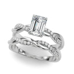 Emerald Cut Twisted Shank Lab Grown Diamond Engagement Ring - VS1 D/E/F | 14K & 18K Gold | 14K Rose Gold | Emerald Cut Lab Diamond | Picasso Gold & Diamond Chicago