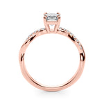 Emerald Cut Twisted Shank Lab Grown Diamond Engagement Ring - VS1 D/E/F | 14K & 18K Gold | 14K Rose Gold | Emerald Cut Lab Diamond | Picasso Gold & Diamond Chicago