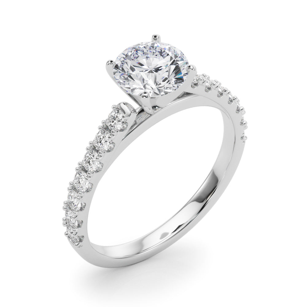 3/8 ct tw Lab Grown Diamond Engagement Ring Setting in 14K White Gold