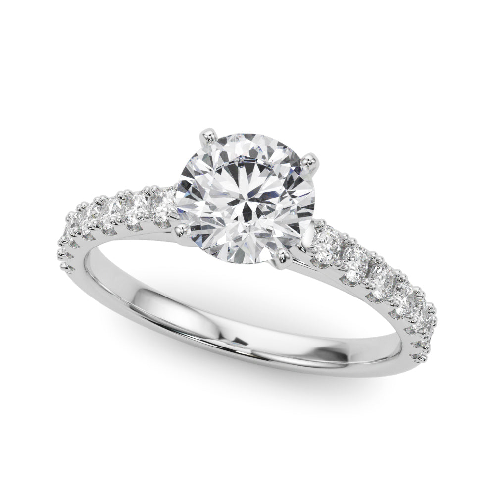 3/8 ct tw Lab Grown Diamond Engagement Ring Setting in 14K White Gold