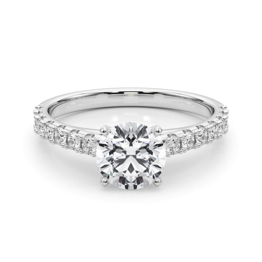 3/8 ct tw Lab Grown Diamond Engagement Ring Setting in 14K White Gold