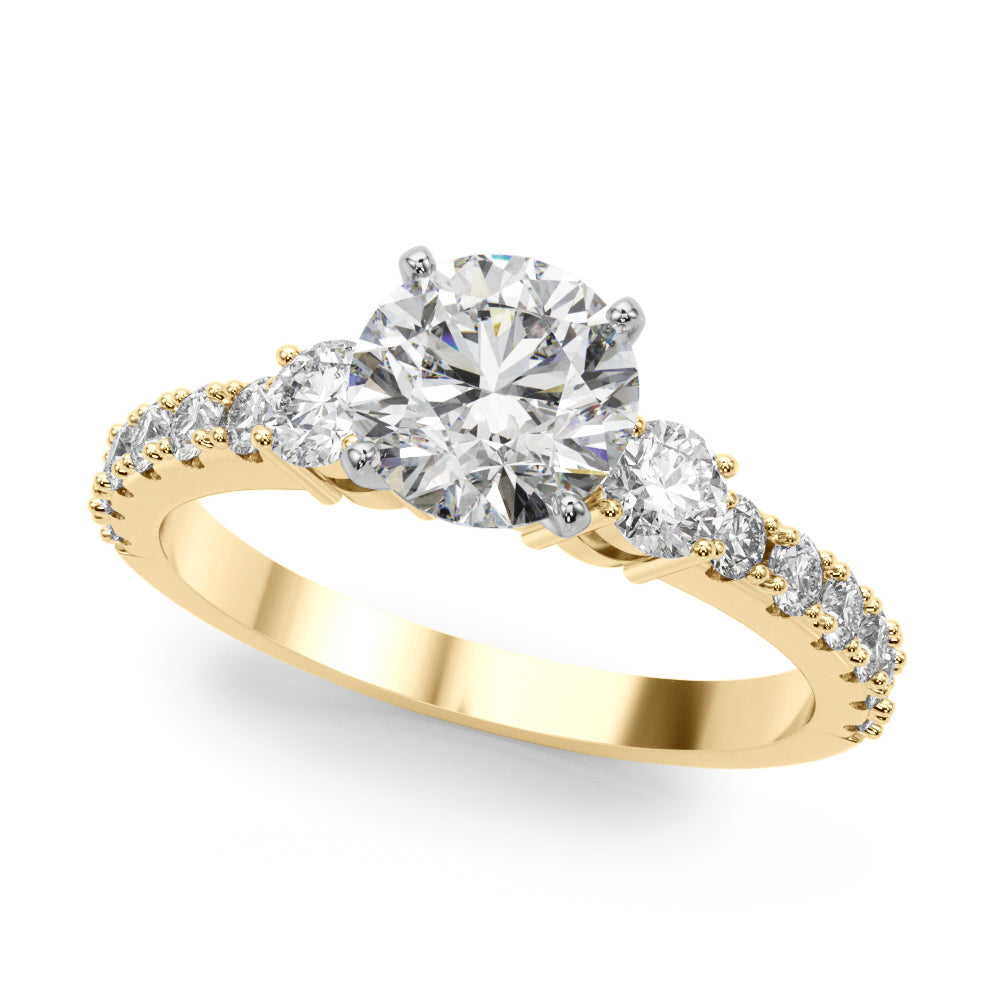5/8 ct tw Lab Grown Diamond Engagement Ring Setting in 14K Yellow Gold