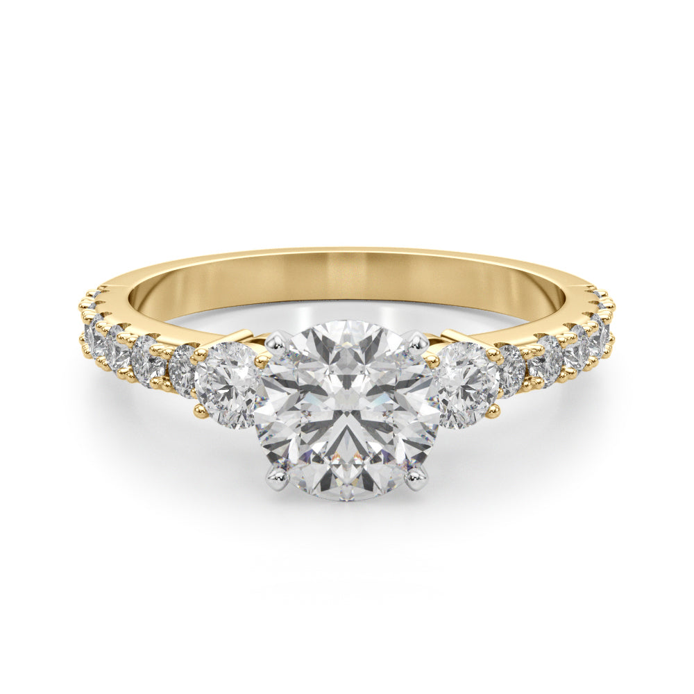 5/8 ct tw Lab Grown Diamond Engagement Ring Setting in 14K Yellow Gold