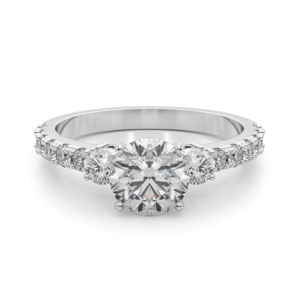 5/8 ct tw Lab Grown Diamond Engagement Ring Setting in 14K White Gold