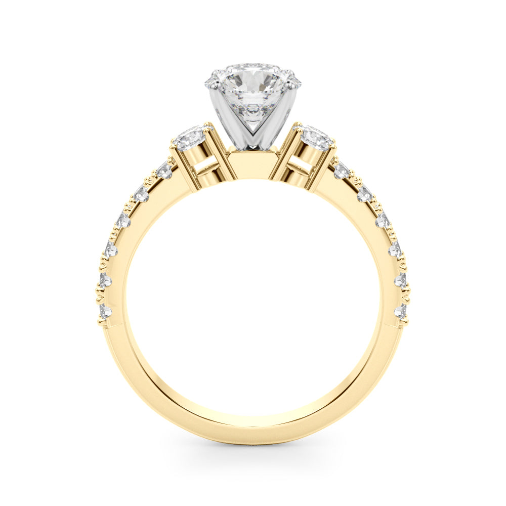 5/8 ct tw Lab Grown Diamond Engagement Ring Setting in 14K Yellow Gold