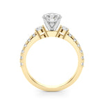 5/8 ct tw Lab Grown Diamond Engagement Ring Setting in 14K Yellow Gold