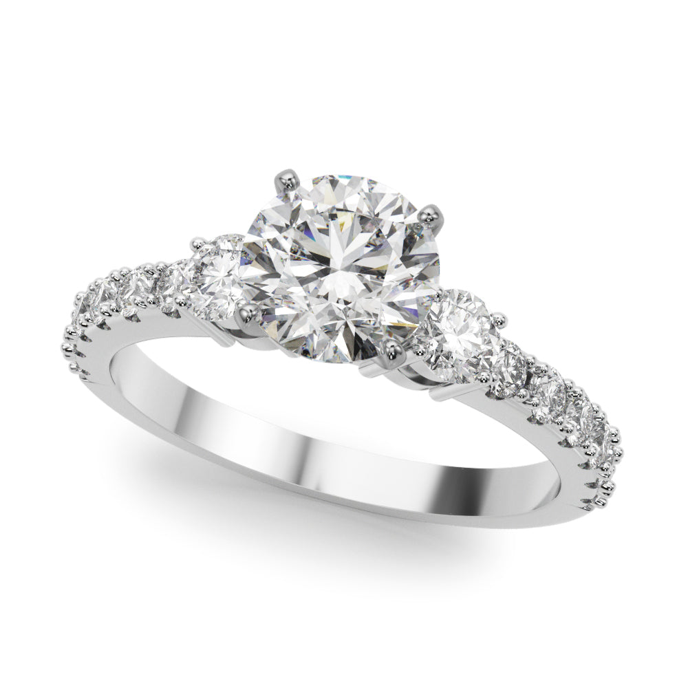 5/8 ct tw Lab Grown Diamond Engagement Ring Setting in 14K White Gold