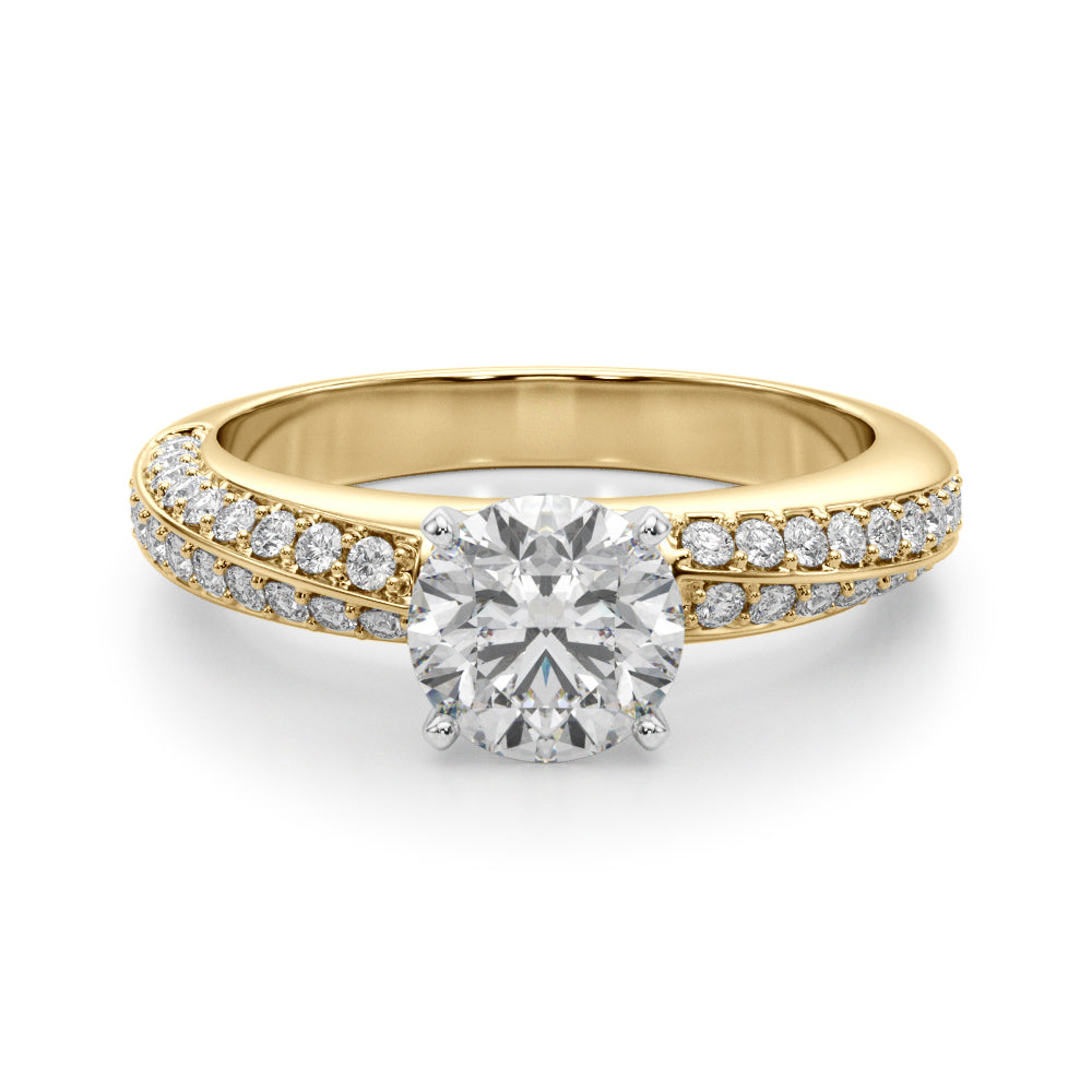 Round Twisted Shank Lab Grown Diamond Engagement Ring - VS1 D/E/F | 14K & 18K Gold | 14K White Gold | Round Lab Diamond | Picasso Gold & Diamond Chicago