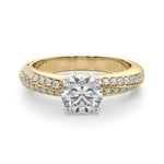 Round Twisted Shank Lab Grown Diamond Engagement Ring - VS1 D/E/F | 14K & 18K Gold | 14K White Gold | Round Lab Diamond | Picasso Gold & Diamond Chicago