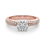 Round Twisted Shank Lab Grown Diamond Engagement Ring - VS1 D/E/F | 14K & 18K Gold | 14K Yellow Gold | Round Lab Diamond | Picasso Gold & Diamond Chicago