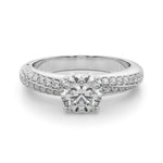 Round Twisted Shank Lab Grown Diamond Engagement Ring - VS1 D/E/F | 14K & 18K Gold | 14K Yellow Gold | Round Lab Diamond | Picasso Gold & Diamond Chicago