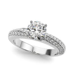 Round Twisted Shank Lab Grown Diamond Engagement Ring - VS1 D/E/F | 14K & 18K Gold | 14K White Gold | Round Lab Diamond | Picasso Gold & Diamond Chicago