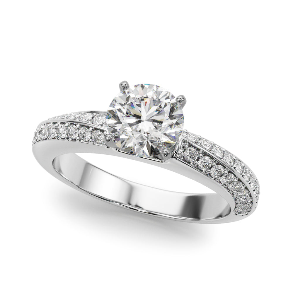 Round Twisted Shank Lab Grown Diamond Engagement Ring - VS1 D/E/F | 14K & 18K Gold | 14K White Gold | Round Lab Diamond | Picasso Gold & Diamond Chicago