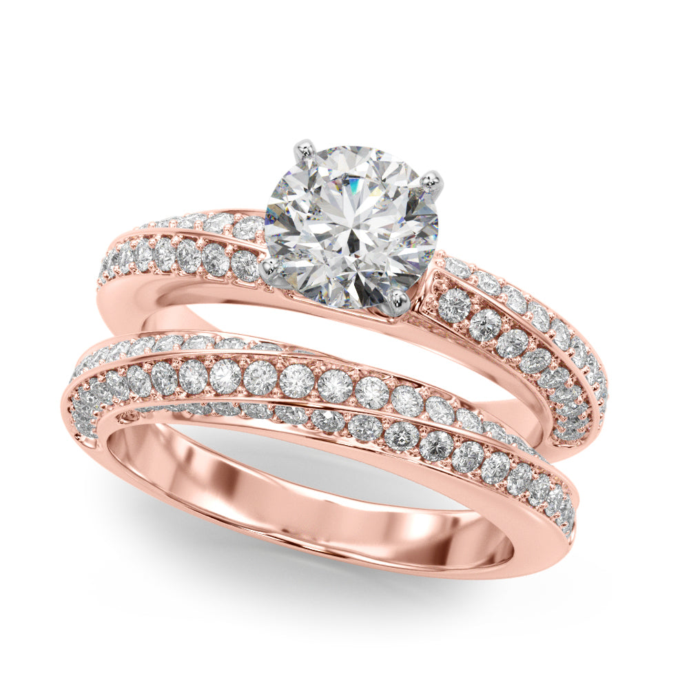 Round Twisted Shank Lab Grown Diamond Engagement Ring - VS1 D/E/F | 14K & 18K Gold | 14K Yellow Gold | Round Lab Diamond | Picasso Gold & Diamond Chicago